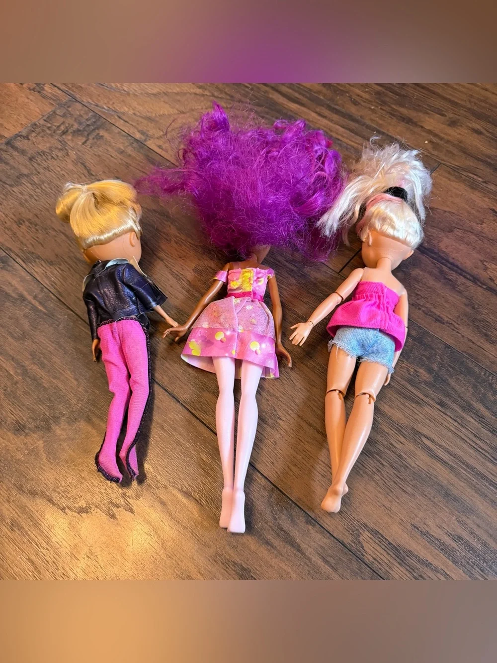 monster high Doll Trio with Purple Hair and Pink Outfit
